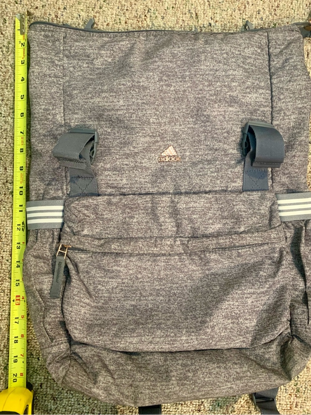 adidas Heather Grey Roll-Top Training Backpack - Picture 8 of 9